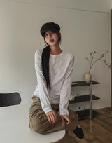 [U-BASIC] Silket Round Cotton Long Sleeve
