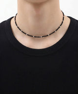 Men’s black beaded necklace_CLEF DeepBass Vibe NEC