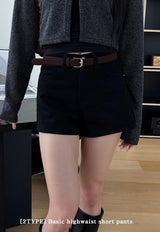 [2TYPE] Basic highwaist short pants
