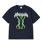 25SS ネオンエイリアンラビットショートスリーブTシャツ ダークネイビー