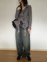 Winkle Frill Blouse T-Shirt (3colors)