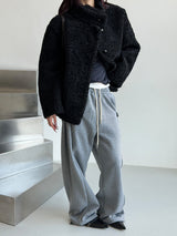 High neck boucle half coat(4color) 