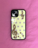 [made] Dot treble clef yellow phone case (glass bumper)