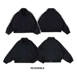 FAITH FADE Noir - Stripes Reversible Work Jacket