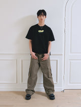 ライイングドッグTシャツ_ブラック