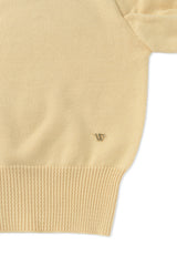 Slim button half knit_butter
