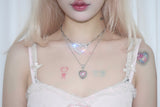 Secret Heart Necklace (Pink/Black)