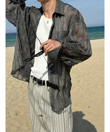 [Unisex] Summer check linen shirts(2color)