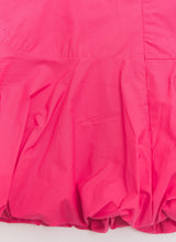 Balloon-fit Cotton Mini Skirt Hot Pink