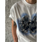 [UNISEX]フィンガーカッティングオーバーフィットTシャツ (2color)