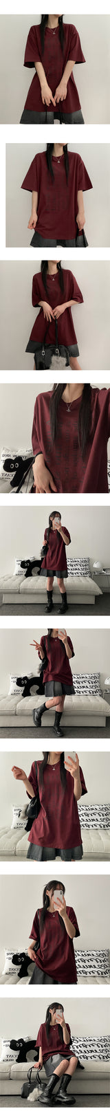 ペリー レタリング オーバーサイズ フィット 半袖 Tシャツ
