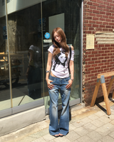 Lowrise rosy bootscut denim pants