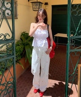 Heart embroidered pants - pt