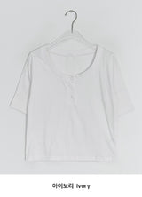 テユカラーボタン半袖Tシャツ