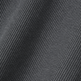 Layered Loose Waffle Henley Neck Long Sleeve Tee - FADE CHARCOAL
