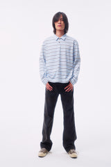 FLOCKED LIGHT HAND-BRUSHED FADED DISTRESSED COLOR-TOOTH ZIPPER HEM STRAIGHT-LEG JEANS
