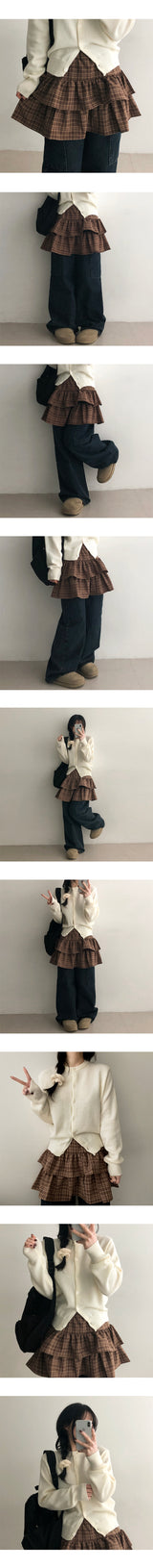 Totsu checkered cancan mini skirt