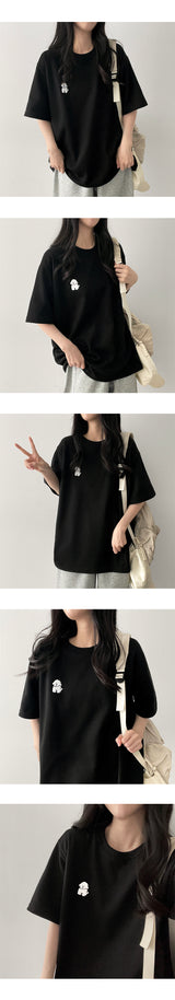 シャンジエンブロイダードショートスリーブTシャツ