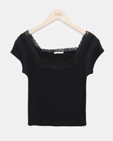 ビュキレーススクエアネックスリムショートスリーブTシャツ