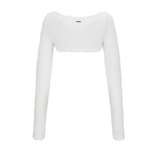 [mnem] ピュアボレロファーカーディガン (white)