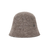 VA Curved Oval Metal Washed Knit Bucket Hat  / Brown