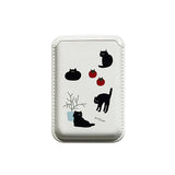 magsafe case mew cat white leather card wallet set