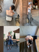キャッチミーストラップバンドチューブトップ
