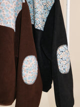 Femme Flower Pattern Quilted Fleece Long Sleeve T-Shirt (Button Detail)