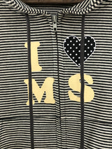 Heart Dot Stripe Hoodie Zip-up