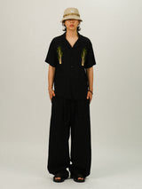 EO Stripe Wide Linen Pants 