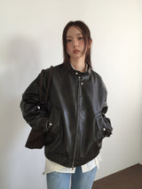Rivet Motor Leather Jacket (2color)