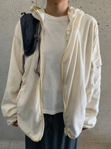 [unisex]オランヌ ウォーマーフード フリース ジップアップ