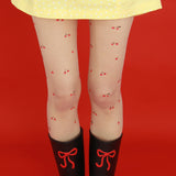 cherry print tights