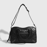 [Unisex] Stud Leather Cross Motor Bag