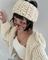 [Handmade] ウールニットジップアップジャケット