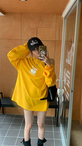 Boxy loose fit off-shoulder sweatshirt