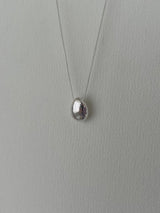 [92.5 silver] ウォータードロップロングネックレス