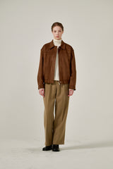 Semi wide pants (Beige)