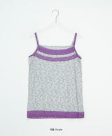 Diez Lace Flower Layered Sleeveless