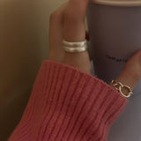 (silver925) Basic matte open ring *gold