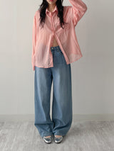 206 Back Pocket Balloon Fit Wide Denim Pants