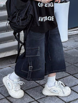 カーゴバックル バミューダデニムパンツ