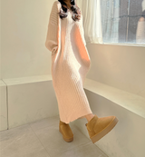 🧈🧸👼🏻🥖🥐 バタークリームフリースリーズフィットニットドレス - 3 COLOR