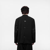 HIERARCHY STUDIOS ENE - ブラックメタルロゴオーバーサイズブレザー