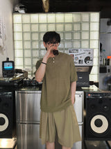 Pleddy Bermuda Tuck Half Slacks (3color)