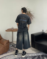 エパールピンタックバミューダ8分丈デニムパンツ