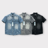 Ever snap muscle-fit denim shirt