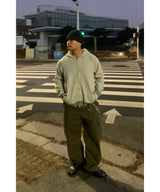 ストライプニットジップアップ