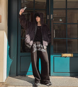 Zenith embroidered brushed wide pants