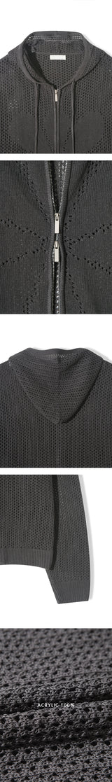 [Unisex] Daisy punching hood zip up(4color)
